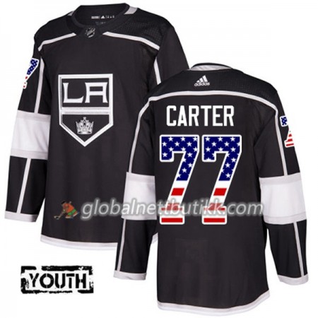 Los Angeles Kings Hockeydrakt Jeff Carter 77 2017-2018 USA Flag Fashion Svart Adidas Authentic - Herre